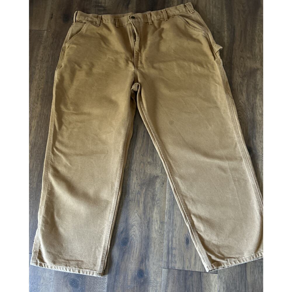Carhartt Pants Mens 44x30 Brown B11 Original Dungaree Fit Duck Canvas Carpenter - Picture 2 of 7